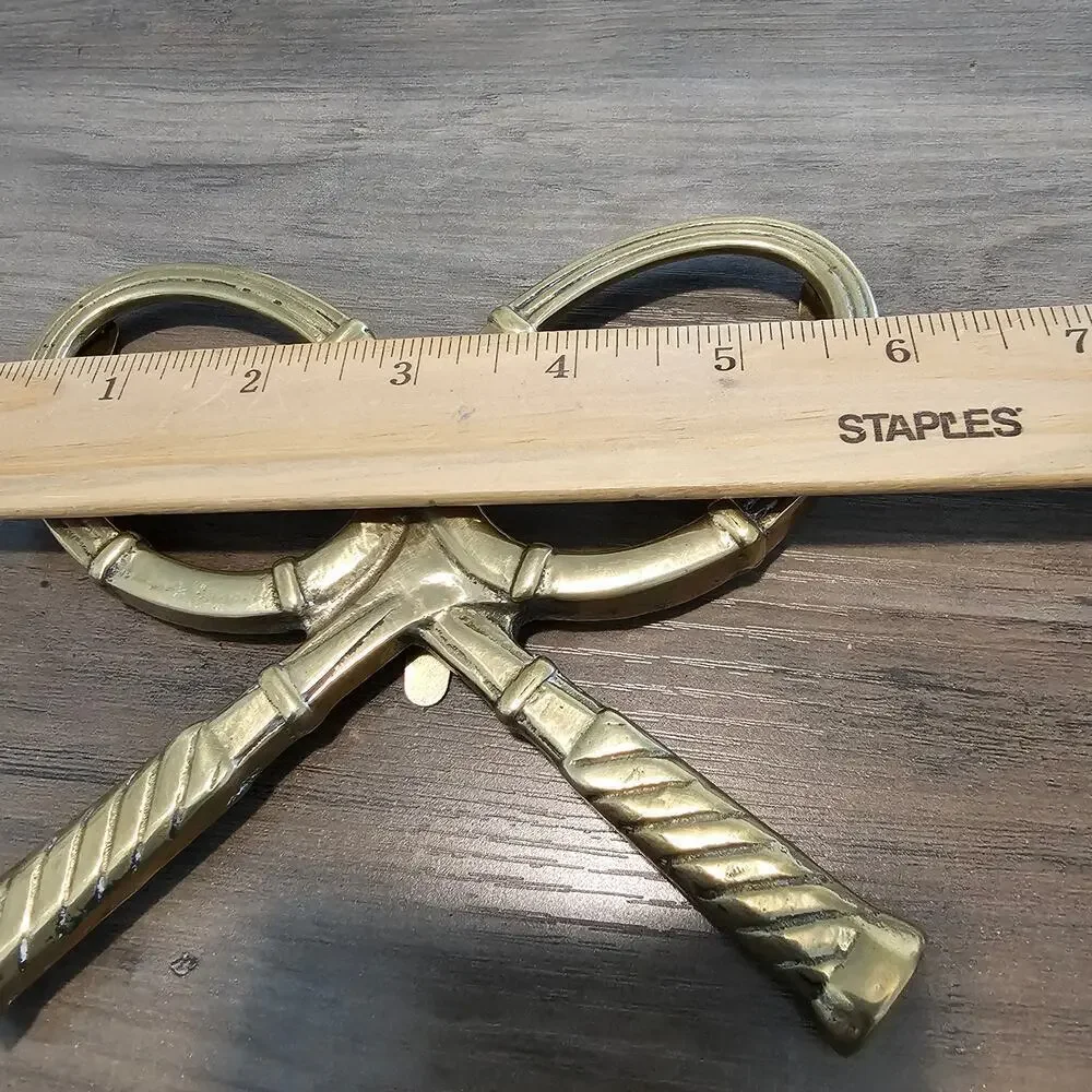 Vintage Solid Brass Double Tennis Racket Picture Frame MCM Classic Collectible
